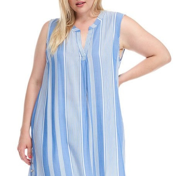 Fever Tops - New Fever Striped Sleeveless Tunic
